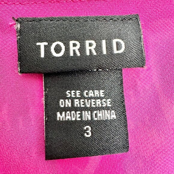 Torrid Tank Top Womens Size 3X Geometric Multicolor Print Solid Pink Underlayer - Picture 3 of 9